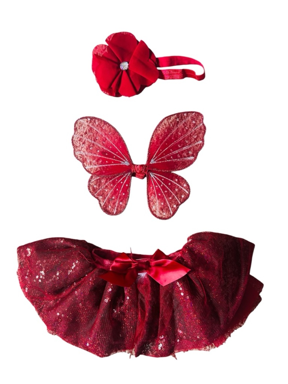 Elly & Emmy 3 Piece Red Tutu 0-12 Month Photography Set